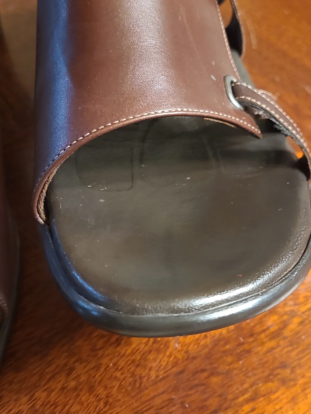 Munro Women's Sz 10 Boho Brown Leather Open-Toe Mule Sandals